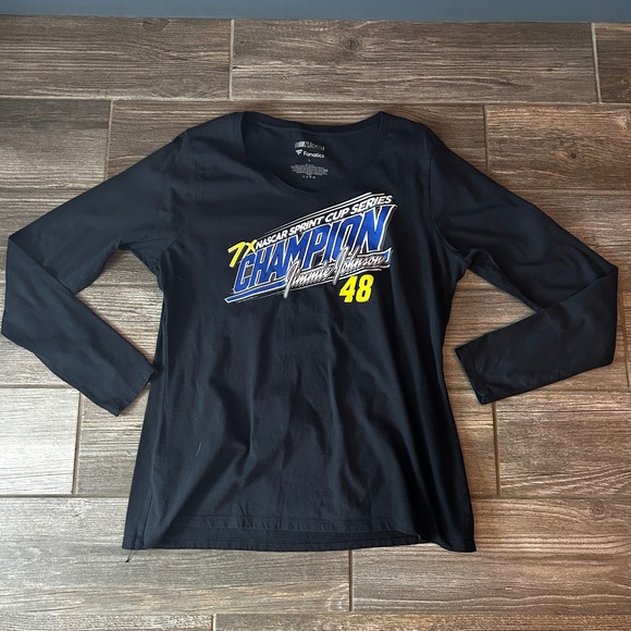 Fanatics Tops - NASCAR Jimmie Johnson 7x Sprint Cup Champion Long Sleeve Black Fanatics Shirt L